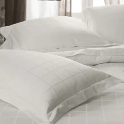 Linnea Drap housse CONCERTO satin de coton 200x200 cm bonnet 40 cm uni beige Craie Discount