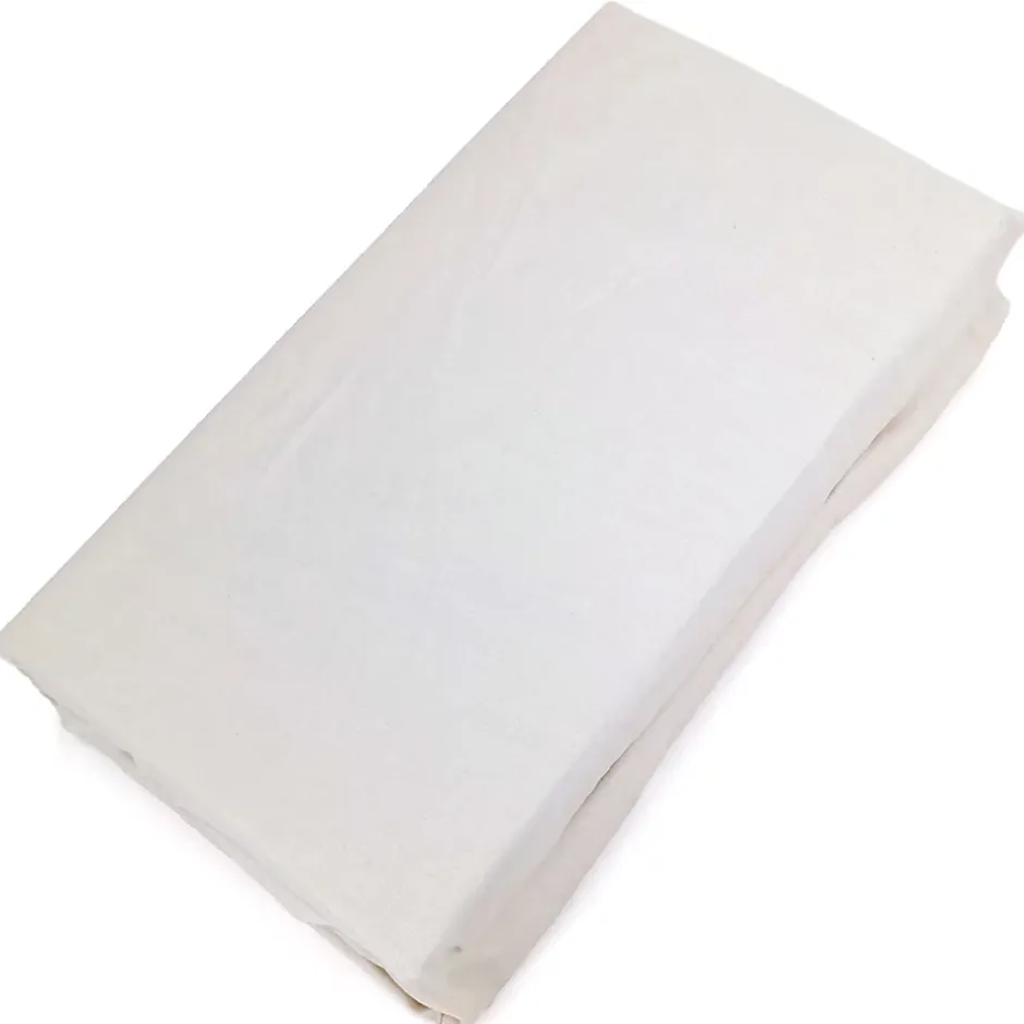 Linnea Drap housse CONCERTO satin de coton 200x200 cm bonnet 40 cm uni beige Craie Discount