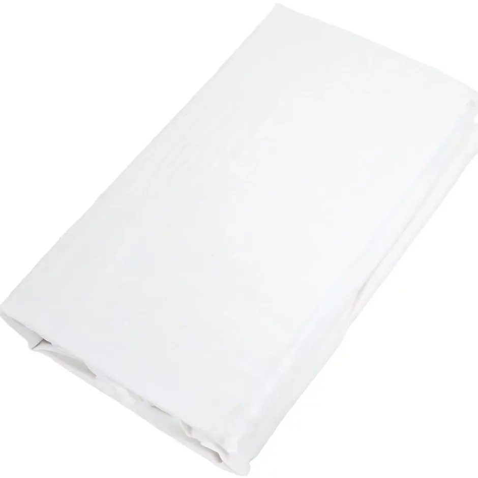 Linnea Drap housse CONCERTO satin de coton 180x200 cm bonnet 35 cm uni blanc Neige New