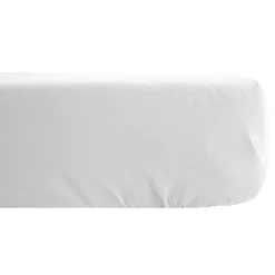 Linnea Drap housse CONCERTO satin de coton 180x200 cm bonnet 35 cm uni blanc Neige New