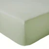 Tradilinge Drap Housse coton bonnet 23 cm fabriqué en France (180x190 cm - Vert clair)