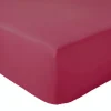 Tradilinge Drap Housse coton bonnet 23 cm fabriqué en France (140x190 cm - Rose foncé)