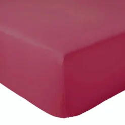 Tradilinge Drap Housse coton bonnet 23 cm fabriqué en France (140x190 cm - Rose foncé)