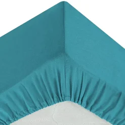 Eden Drap housse coton uni 160 x 200 cm Couleur moderne canard Sale