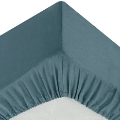 Eden Drap housse coton uni 140 x 190 cm Couleur moderne orage Sale