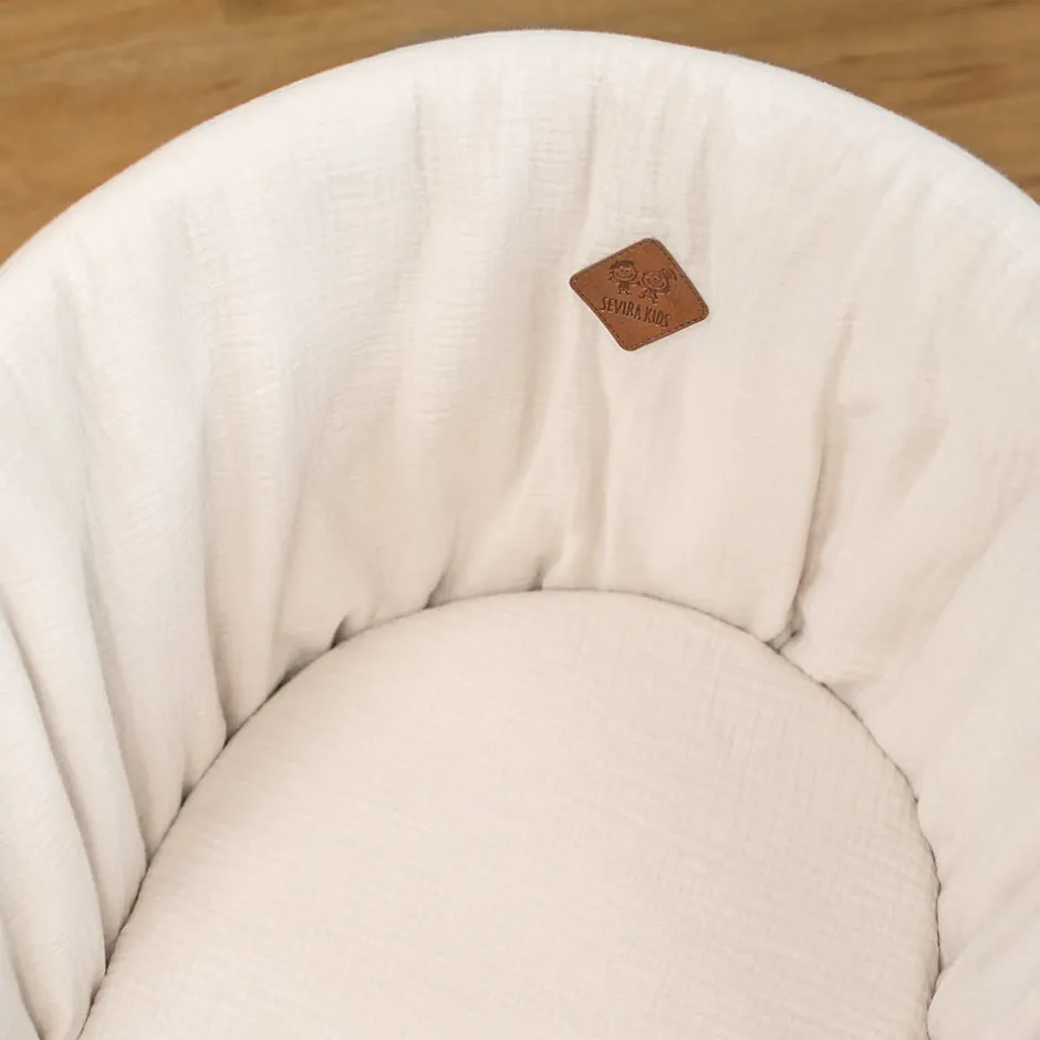 Sevira Kids Drap housse couffin ovale en gaze de coton Jeanne