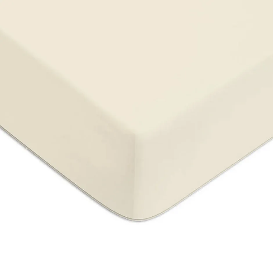 Future Home Drap housse en coton 57 fils uni bonnet 25cm 90x190cm