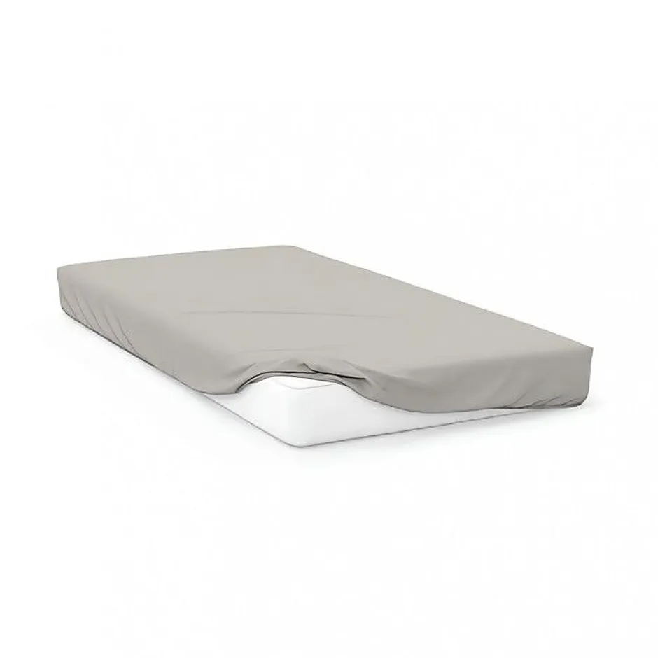 Soleil D'Ocre Drap housse en coton 57 fils 140x190 cm UNI lin, par