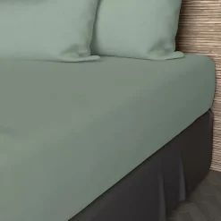 Soleil D'Ocre Drap housse en coton 57 fils 180x200 cm UNI vert d'eau, par