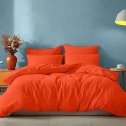 Sensei Maison Drap housse en coton bonnet 30 cm Corail 200x200 cm STUDIO