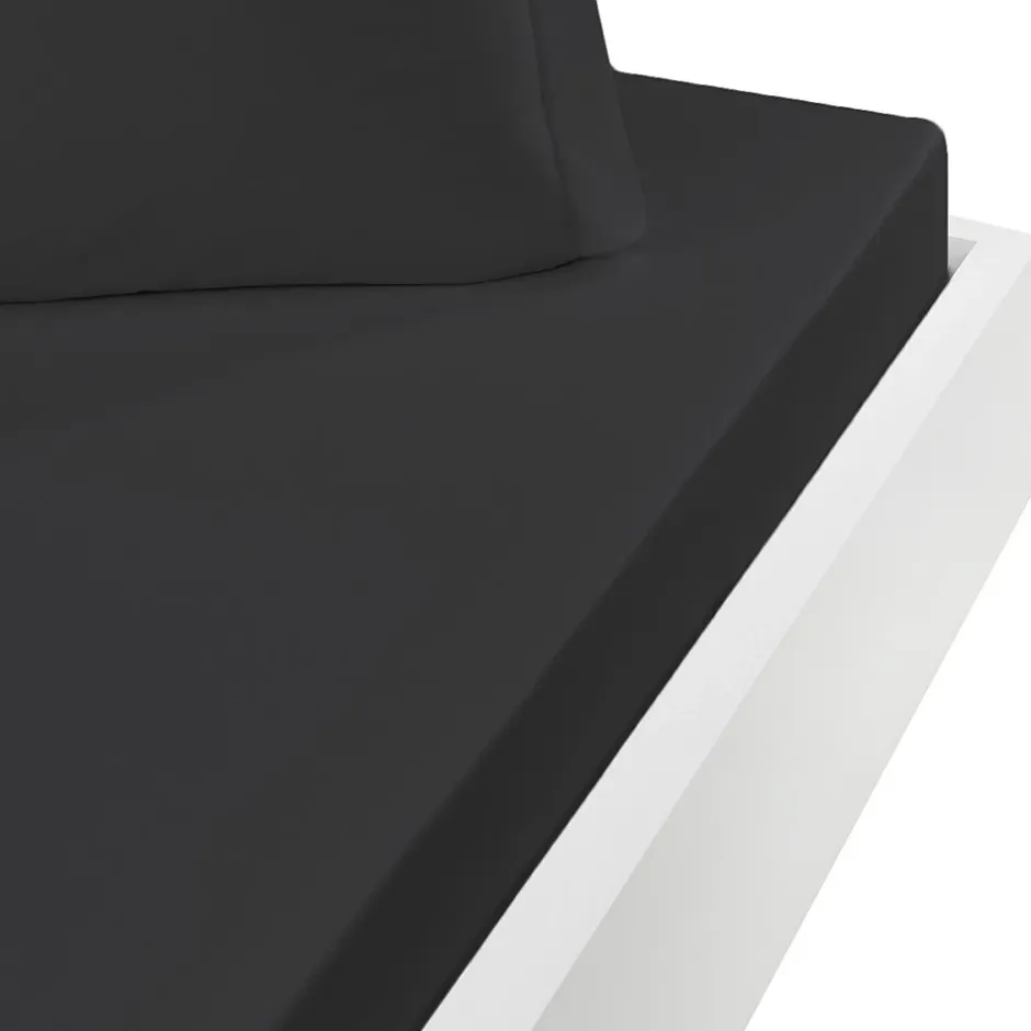 Sensei Maison Drap housse en coton bonnet 30 cm Anthracite 180x200 cm STUDIO Sale