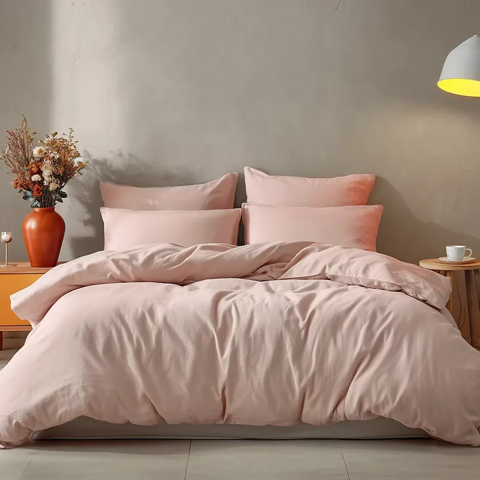 Sensei Maison Drap housse en coton bonnet 30 cm Poudre 160x200 cm STUDIO New