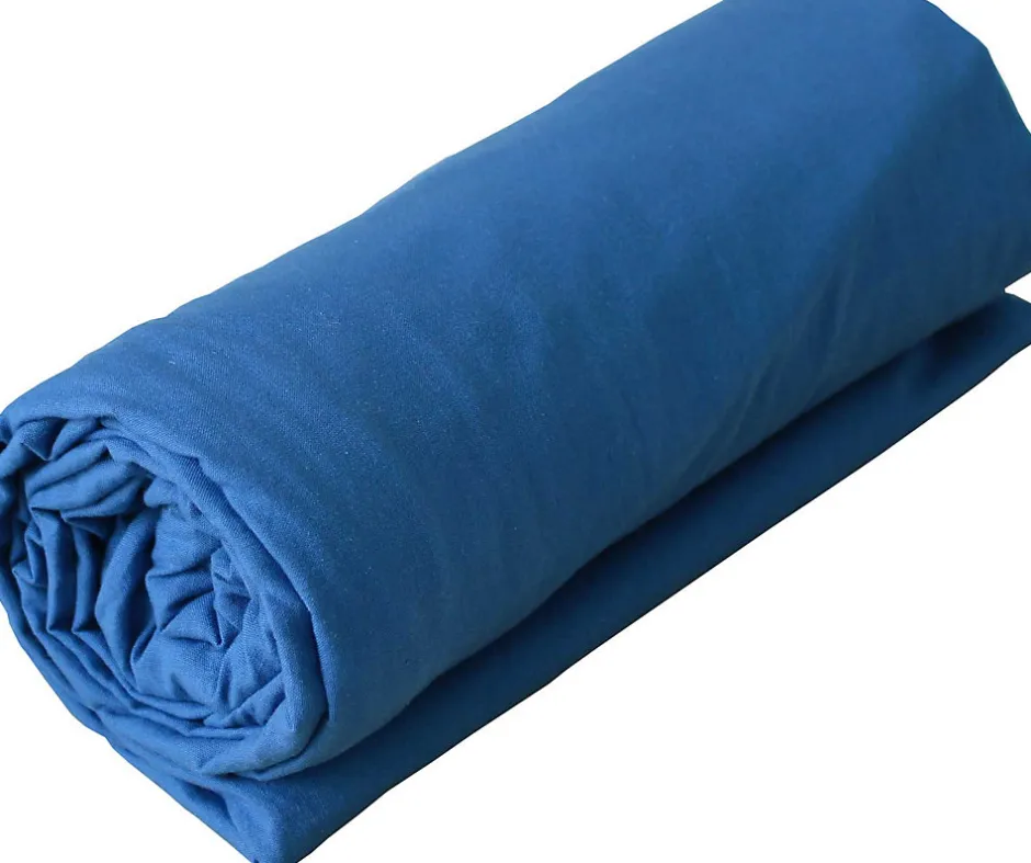 Toison d'Or Drap housse en coton Lavé (160x200 cm - Bleu Encre)