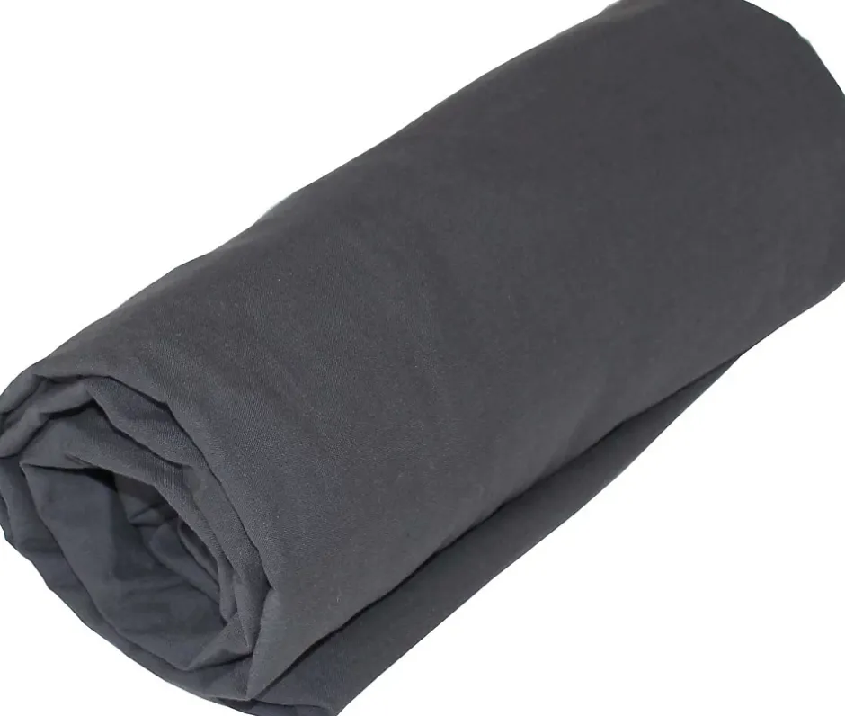 Toison d'Or Drap housse en coton Lavé (80x200 cm - Gris anthracite) Best