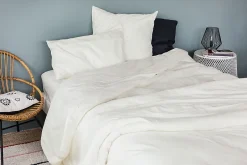 Toison d'Or Drap housse en coton Lavé (160x200 cm - Ivoire)