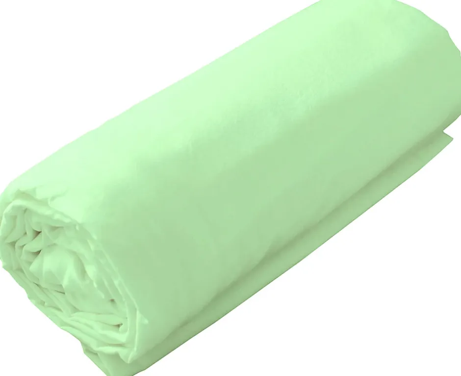 Toison d'Or Drap housse en coton Lavé (180x200 cm - Vert clair) Outlet