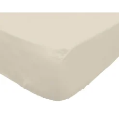 Soleil D'Ocre Drap housse en coton 140x190 cm PERCALE ecru, par