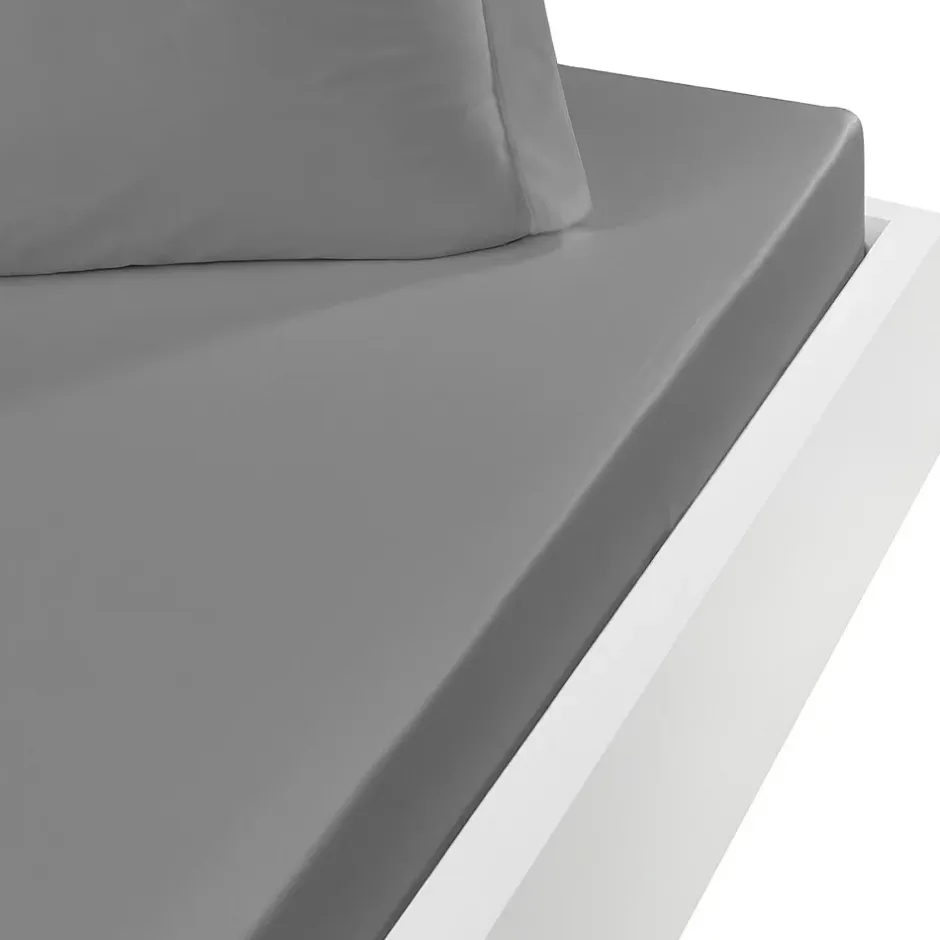 Sensei Maison Drap housse en flanelle de coton bonnet 30 cm Gris Perle 90x190 cm KLAPPEN Online