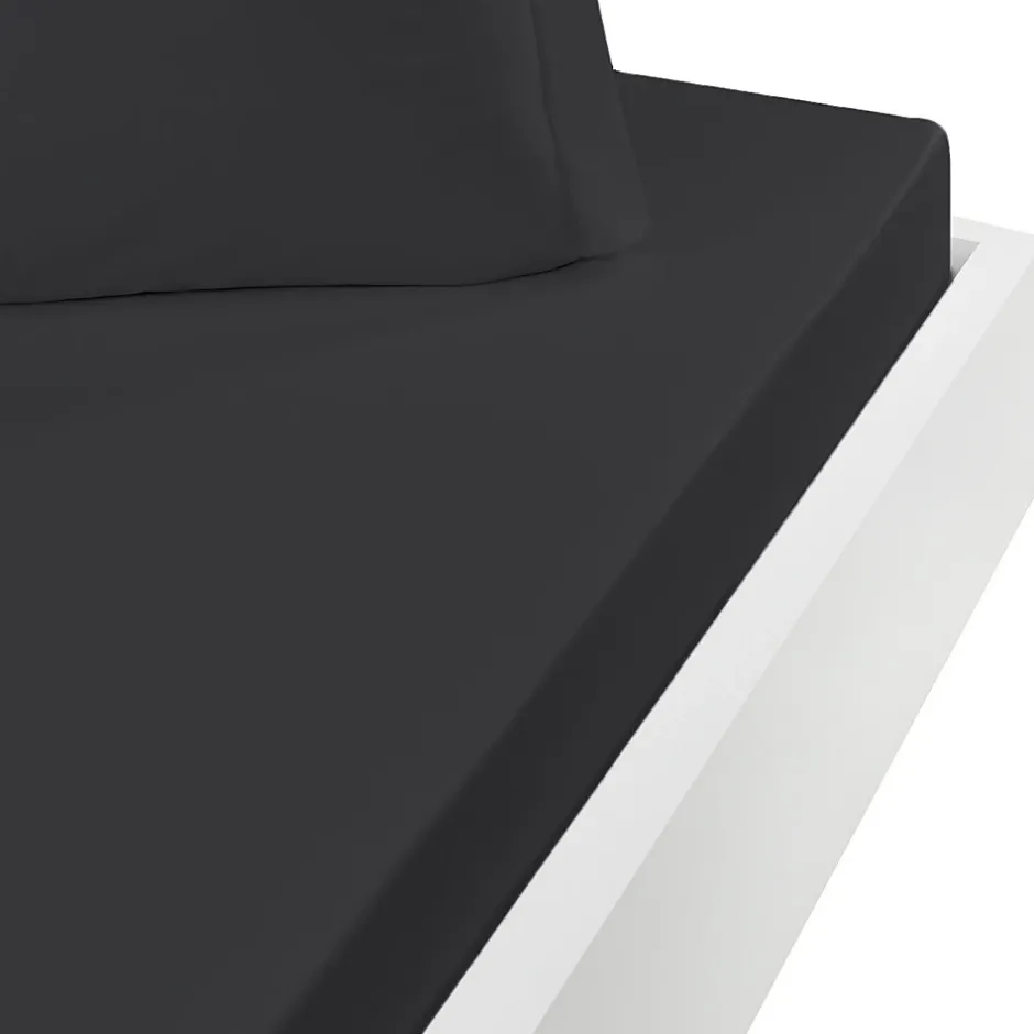 Sensei Maison Drap housse en flanelle de coton bonnet 30 cm Anthracite 180x200 cm KLAPPEN