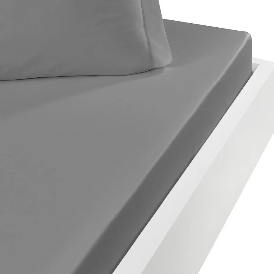 Sensei Maison Drap housse en flanelle de coton bonnet 30 cm Gris Perle 160x200 cm KLAPPEN