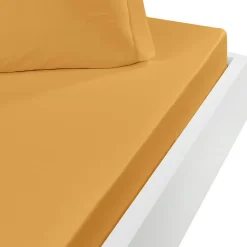 Sensei Maison Drap housse en flanelle de coton bonnet 30 cm Caramel 120x190 cm KLAPPEN