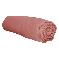 Tradilinge Drap housse en flanelle (140x190 cm - Terracotta)