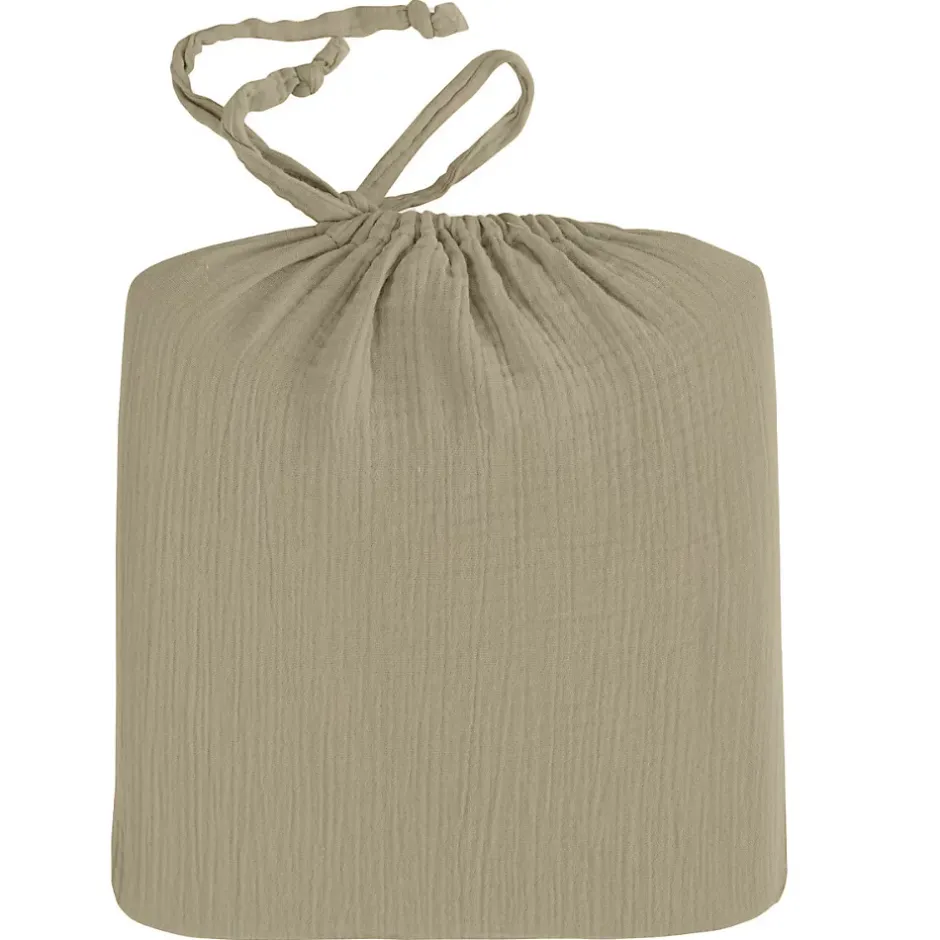 Sensei Maison Drap housse en gaze de coton bonnet 30 cm Sable 160x200 cm LOFT