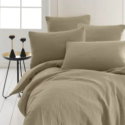 Sensei Maison Drap housse en gaze de coton bonnet 30 cm Sable 160x200 cm LOFT