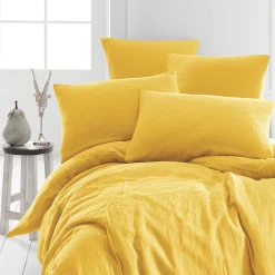 Sensei Maison Drap housse en gaze de coton bonnet 30 cm Miel 80x200 cm LOFT
