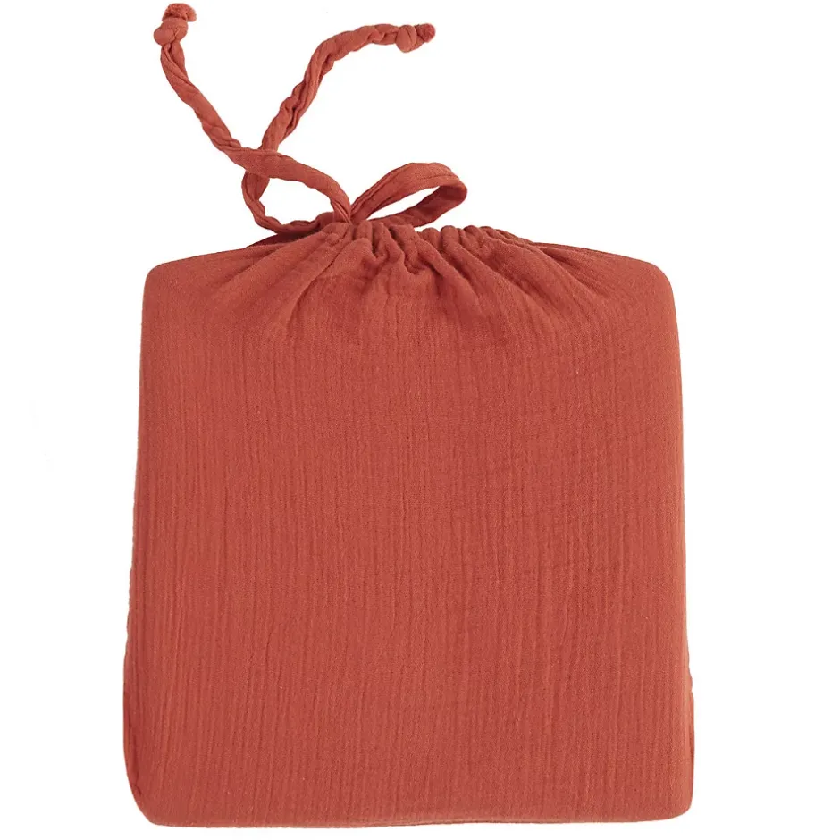 Sensei Maison Drap housse en gaze de coton bonnet 30 cm Terracota 140x200 cm LOFT Clearance