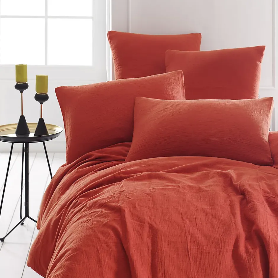 Sensei Maison Drap housse en gaze de coton bonnet 30 cm Terracota 140x200 cm LOFT Clearance