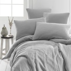 Sensei Maison Drap housse en gaze de coton bonnet 30 cm Gris Perle 180x200 cm LOFT