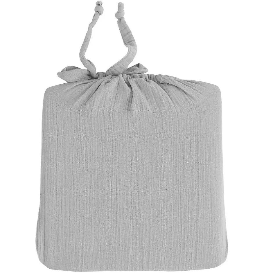 Sensei Maison Drap housse en gaze de coton bonnet 30 cm Gris Perle 180x200 cm LOFT