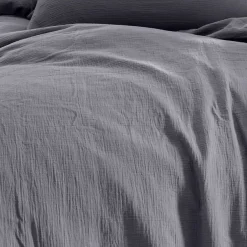 Sensei Maison Drap housse en gaze de coton bonnet 30 cm Ardoise 160x200 cm LOFT