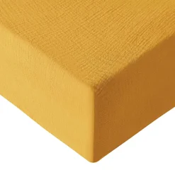 Sensei Maison Drap housse en gaze de coton bonnet 30 cm Caramel 180x200 cm LOFT