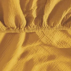 Sensei Maison Drap housse en gaze de coton bonnet 30 cm Caramel 180x200 cm LOFT
