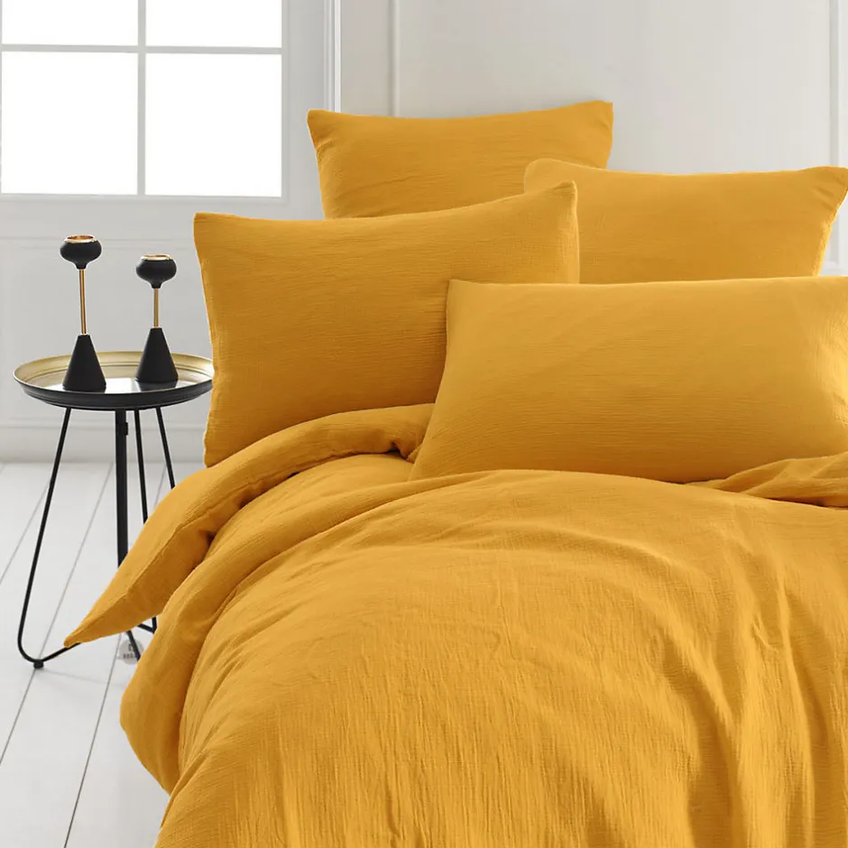 Sensei Maison Drap housse en gaze de coton bonnet 30 cm Caramel 180x200 cm LOFT