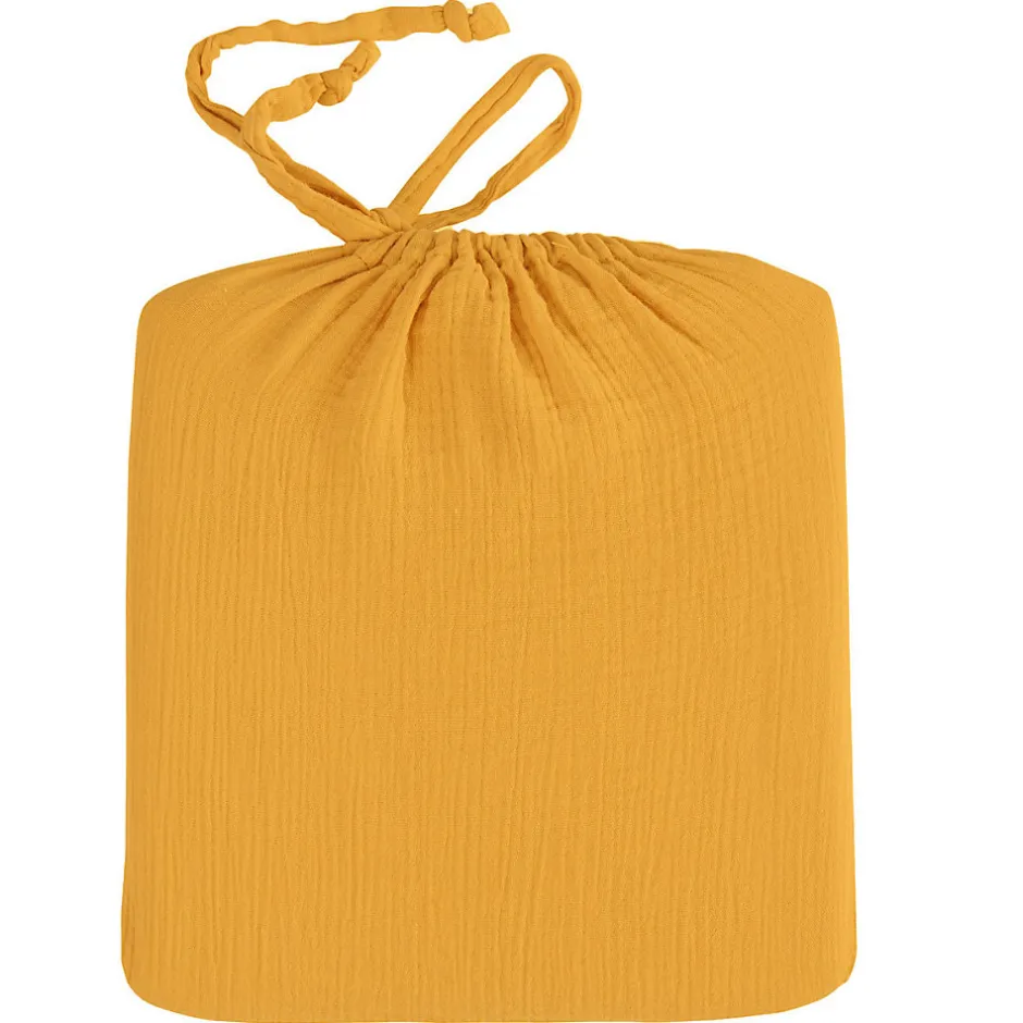 Sensei Maison Drap housse en gaze de coton bonnet 30 cm Caramel 180x200 cm LOFT