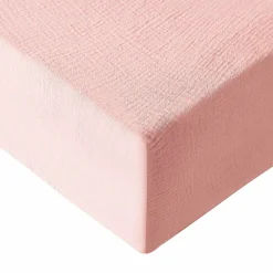 Sensei Maison Drap housse en gaze de coton bonnet 30 cm Poudre 180x200 cm LOFT
