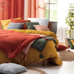 Eden Drap housse en gaze de coton 160 x 200 cm Tendance uni sable Online