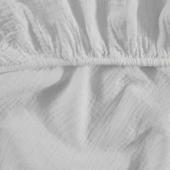 Sensei Maison Drap housse en gaze de coton bonnet 30 cm Blanc 80x200 cm LOFT