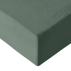 Sensei Maison Drap housse en gaze de coton bonnet 30 cm Lichen 90x200 cm LOFT