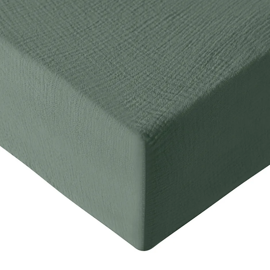 Sensei Maison Drap housse en gaze de coton bonnet 30 cm Lichen 90x200 cm LOFT