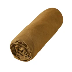 Eden Drap Housse en Lin Lavé 140 x 190 cm Caramel