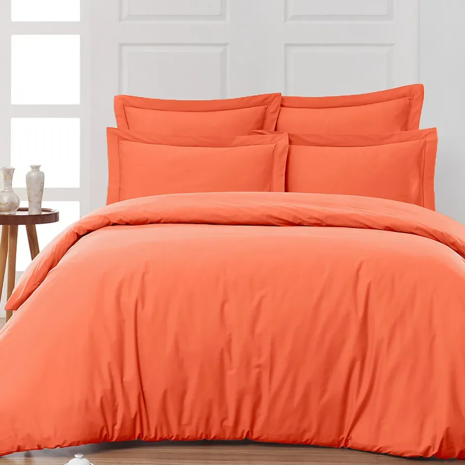 Sensei Maison Drap housse en percale de coton bonnet 30 cm Corail 140x200 cm SOFT PERCALE Online