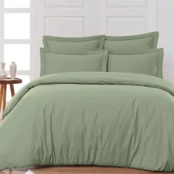 Sensei Maison Drap housse en percale de coton bonnet 30 cm Sauge 140x200 cm SOFT PERCALE