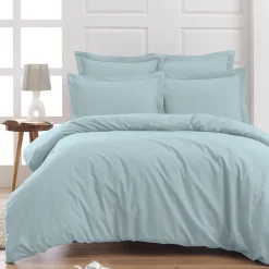 Sensei Maison Drap housse en percale de coton bonnet 30 cm Bleu Arctic 140x200 cm SOFT PERCALE