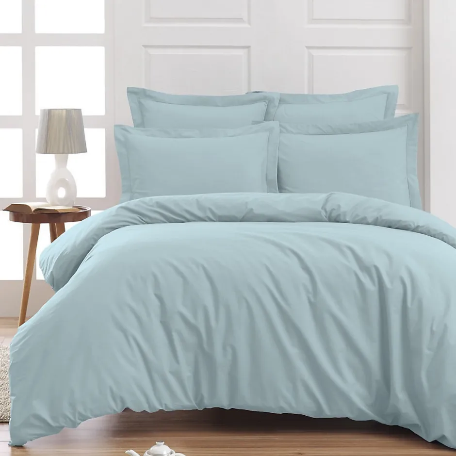 Sensei Maison Drap housse en percale de coton bonnet 30 cm Bleu Arctic 140x200 cm SOFT PERCALE