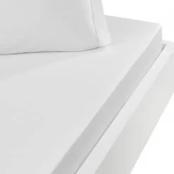 Sensei Maison Drap housse en percale de coton bonnet 30 cm Blanc 140x190 cm SOFT PERCALE