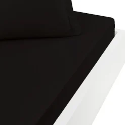 Sensei Maison Drap housse en percale de coton bonnet 30 cm Noir 90x200 cm SOFT PERCALE Best